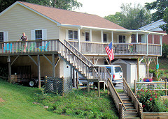 The new front deck roof